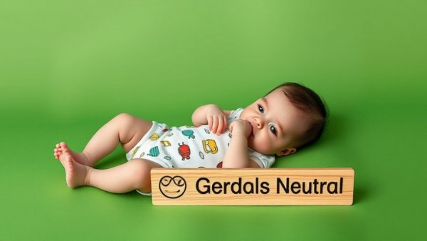 Gender-neutral baby names with adorable baby lying on a geometric blanket.