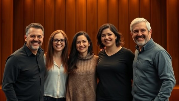 Actors smiling on stage during the Broadway Revival of Proof.