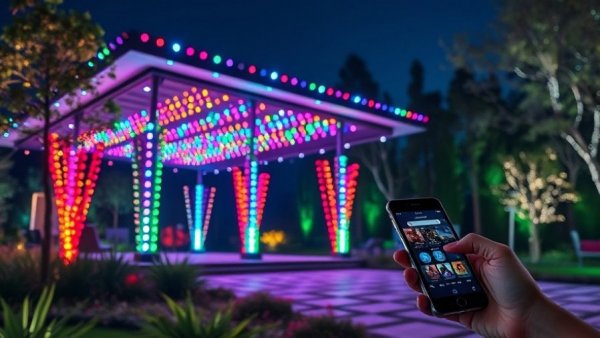 Bond Showroom Demo Kits featuring colorful smart lights controlled via smartphone app.
