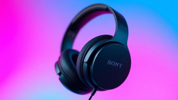 Sony Inzone H6 Air headphones on vibrant gradient background.