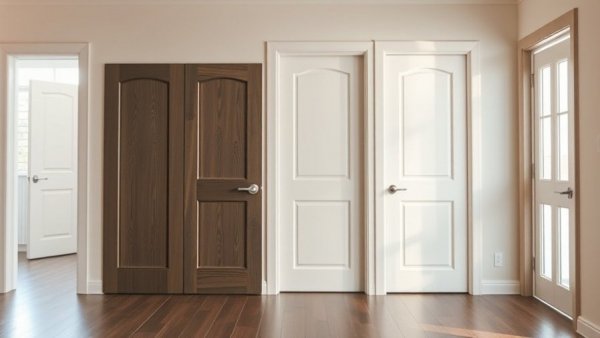 Modern Interior Door Styles 2026 showcasing hinged, sliding, pocket, bi-fold, and French doors.