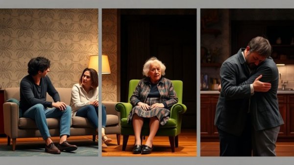 Scenes from three Broadway revivals featuring dramatic performances.