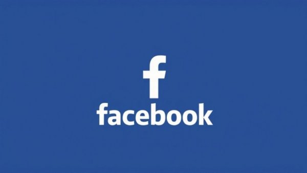 Minimalist Facebook logo on solid blue background