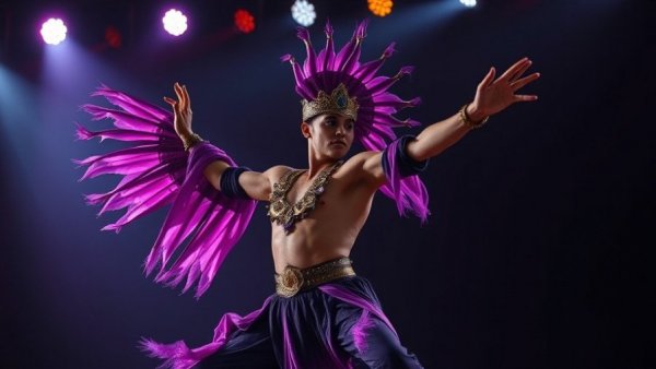 Ensemble Art in Guys and Dolls performer dancing on stage.