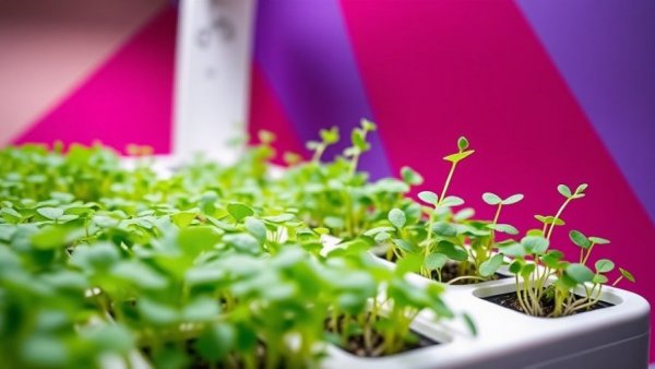 InstaFarm Indoor Microgreens Garden with vibrant backdrop.