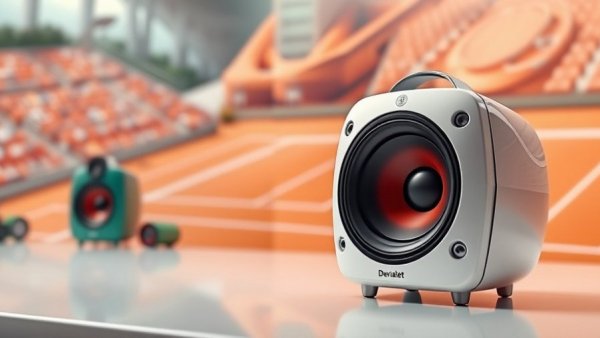 Devialet Phantom 108 dB speaker with Roland-Garros theme.