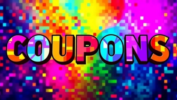 Colorful pixelated image with COUPONS text for AirDoctor coupon codes