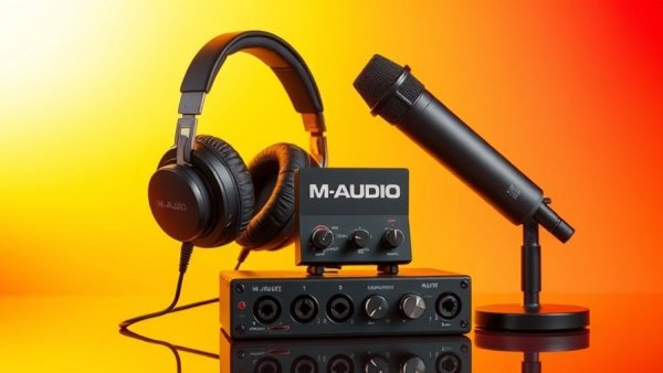 M-Audio M-Track Duo HD Producer Pack with headphones, interface, and mic.