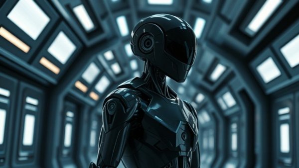 Futuristic robot in corridor representing AI Cost Management.
