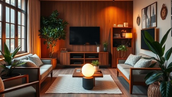 Amazon Prime Day smart home deals showcase a cozy living room with modern tech.
