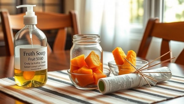 Ingredients for DIY fruit fly trap on a table.