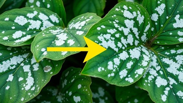 Close-up of garden leaves with powdery mildew