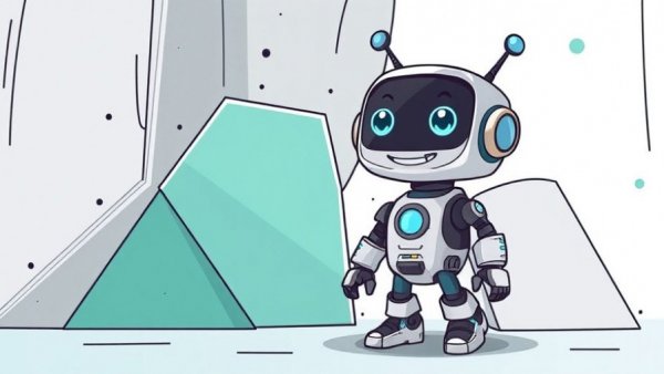 Cute robot with abstract background for Meta Insights Tab for Parents