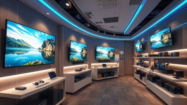 Modern showroom with Control4 X4 display area