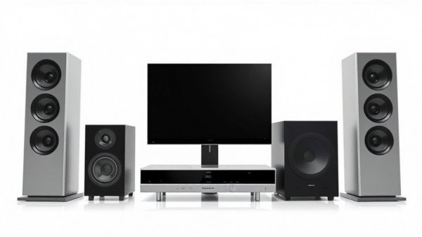 Portronics CineArc Home Theatre System with components on white.