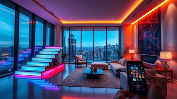 DMX and DALI lighting integration in a modern living room