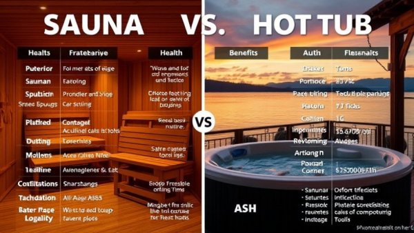 Comparative chart of sauna vs hot tub health benefits.