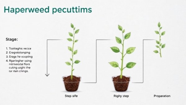 Step-by-step illustration of growing softwood cuttings.