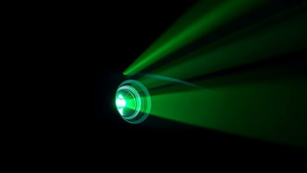 Sleek modern projector casting green light beam, top-selling projectors 2026