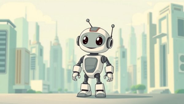 Cartoon robot in a futuristic cityscape, illustrating GPT-5.6 restrictions.