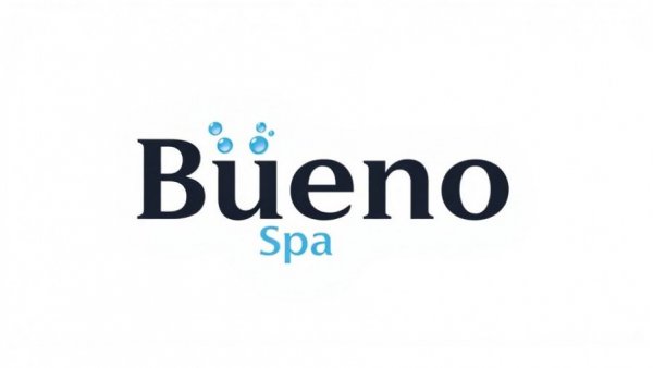 Bueno Spa Hot Tubs logo with bubbles in a minimalistic style