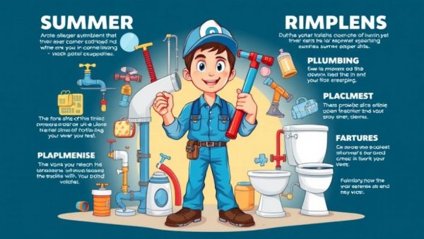 Infographic on unexpected summer plumbing issues and tips.
