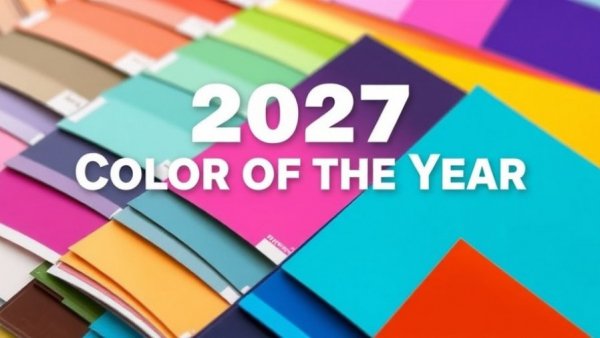 2027 Color of the Year with colorful paint swatches.