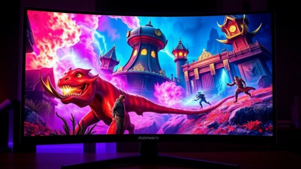 Alienware AW3926QW gaming monitor with vibrant display.