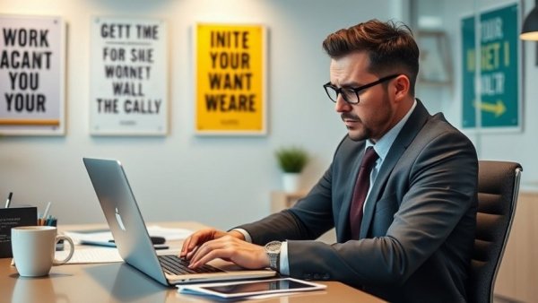 Frustrated business person responding to a one-star review