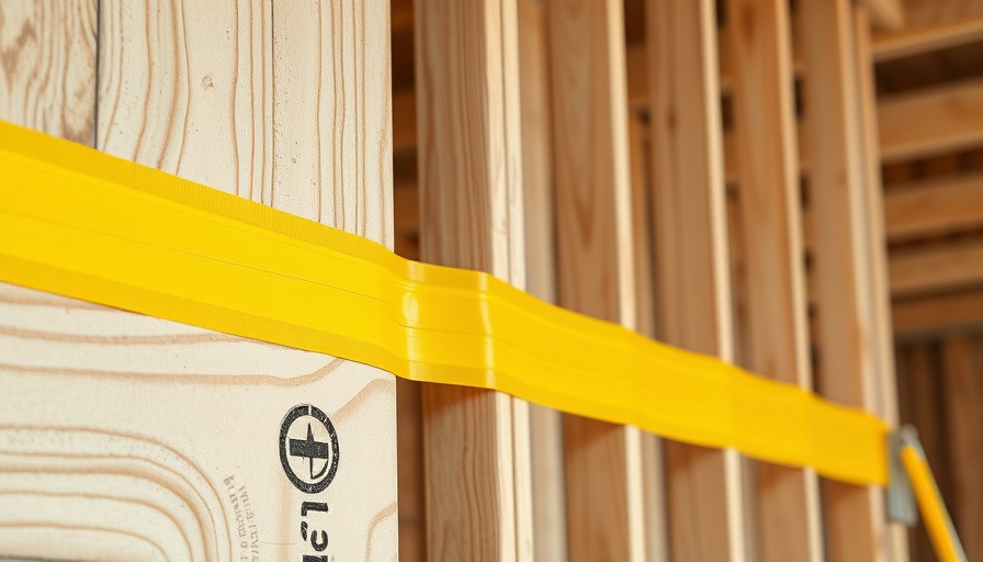 Construction wall with yellow sealing tape highlighting static pressure loss areas.