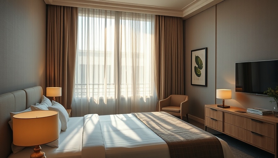Cozy bedroom at Hôtel Dalila with soft, warm lighting.