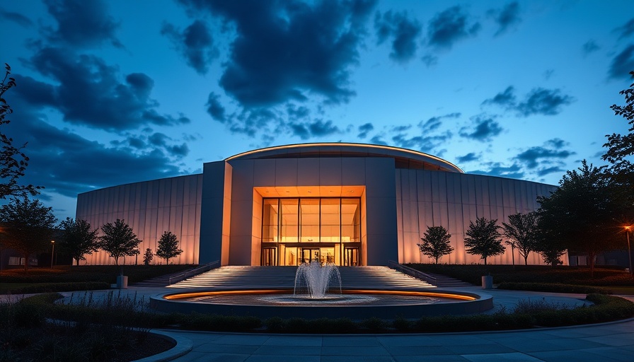 Kennedy Center modern architecture at dusk.