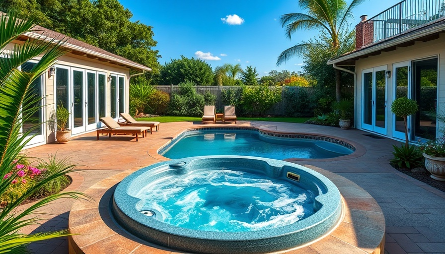 Stunning backyard with hot tub and pool setup.