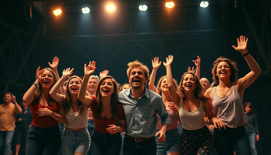 Energetic theater ensemble on stage for The Jonathan Larson Project closing.