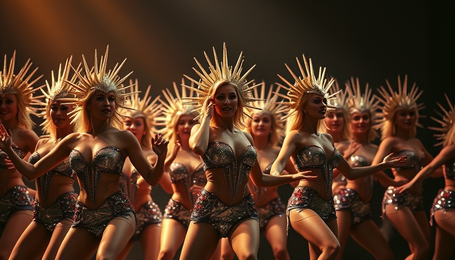 Six actresses in ornate costumes redefining musical theater.