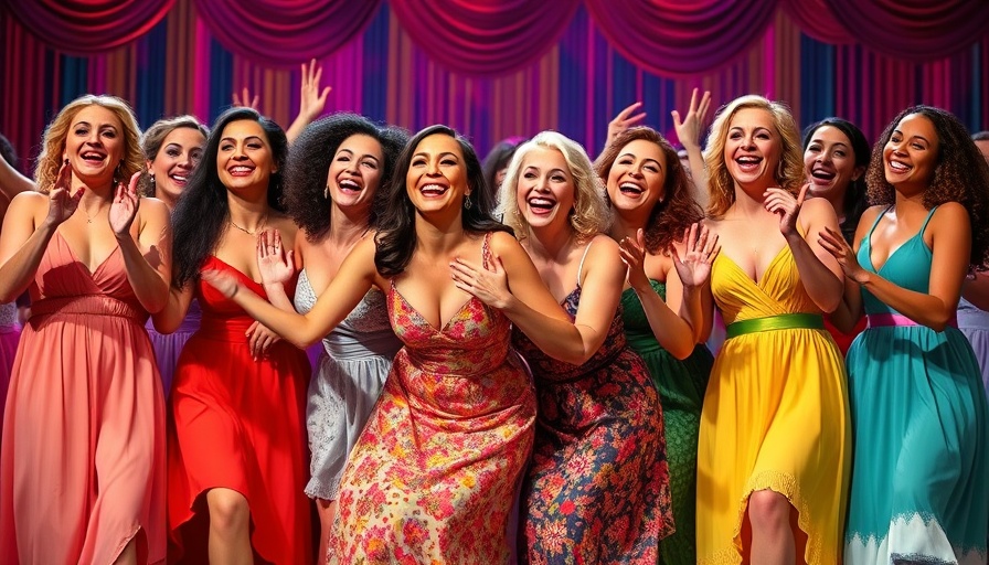 Identity in Real Women Have Curves play, women on stage, colorful scene.