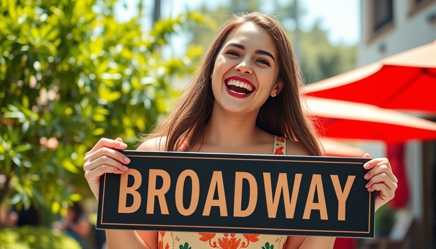 Jasmine Villaroel Broadway experience with vibrant garden background.