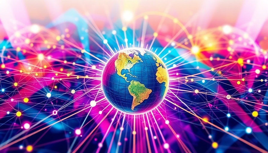 Abstract illustration of global network interconnectedness.