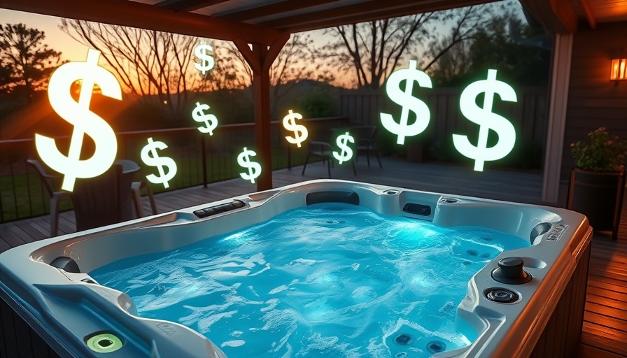 Modern hot tub with dollar signs, independent professional advice suggested.