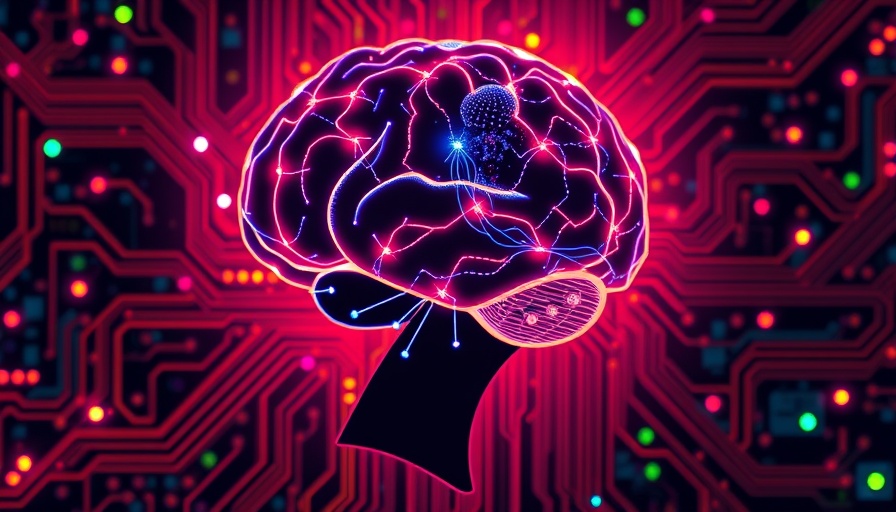 Illustration of AI integration with human brain silhouette and circuits.