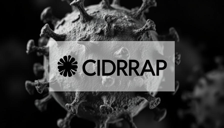CIDRAP logo overlay on virus particle close-up.