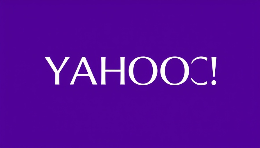 Bold Yahoo logo on a vibrant purple background