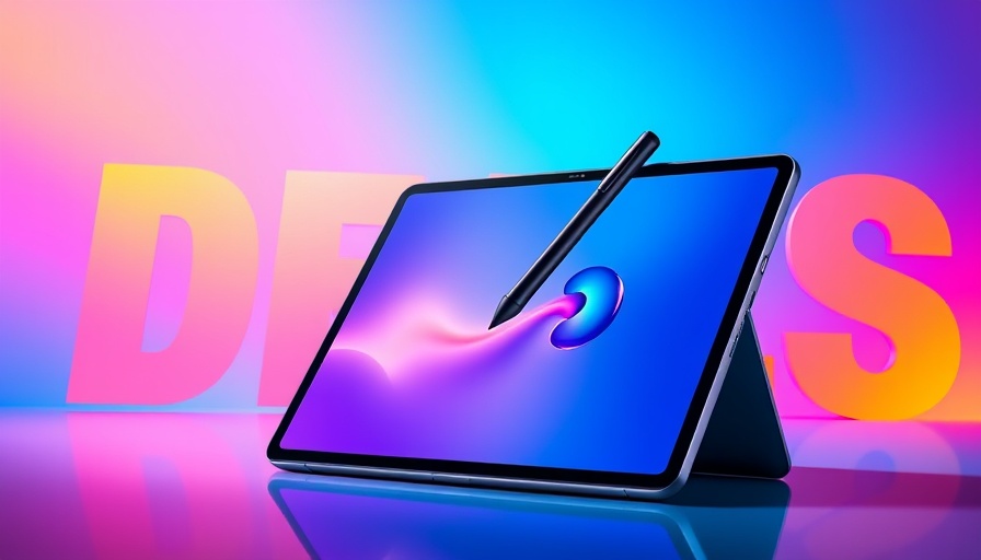 Samsung Galaxy Tab S10 FE deal highlight with stylus and vibrant background.