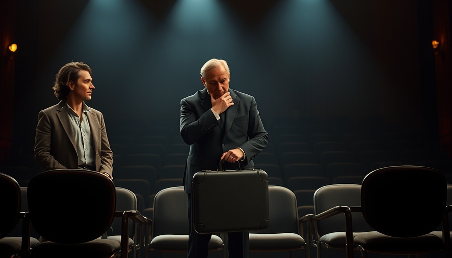 Actors perform a scene about forgiveness on stage.