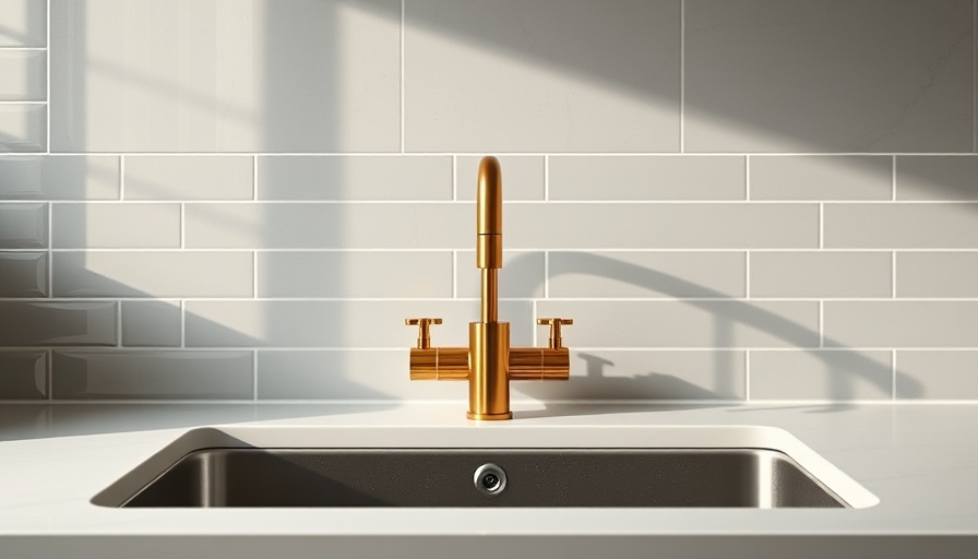 Stylish kitchen with glass tiles and brass faucet showcasing the best glass tile manufacturers 2025.