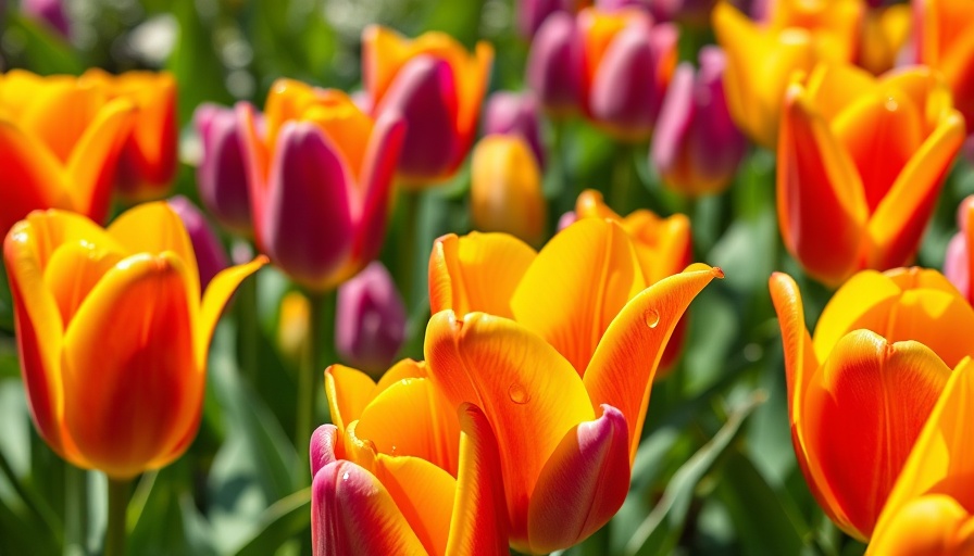 Vibrant tulips blooming, showcasing fall bulb planting colors.