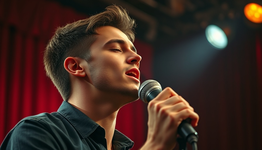 Young performer singing at American Idiot Anniversary Concerts.