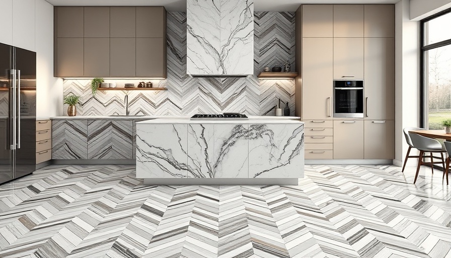 Timeless marble tile patterns in elegant herringbone designs.