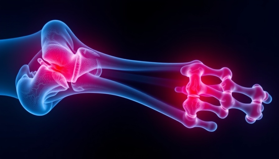 X-ray showing bone fracture; microplastics weakening your bones.