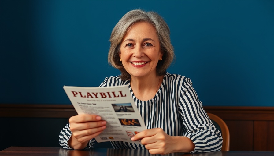 Smiling woman with playbill embracing her theater journey.